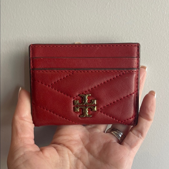 Tory Burch Accessories - Tory Burch Red Quilted Leather Card Holder with Gold Logo